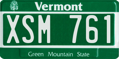 VT license plate XSM761