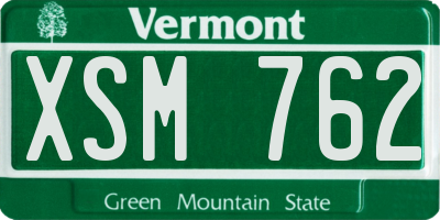 VT license plate XSM762