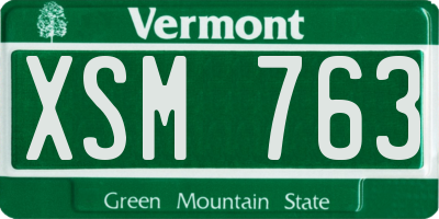 VT license plate XSM763