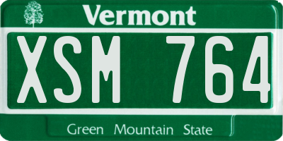 VT license plate XSM764