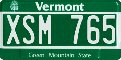 VT license plate XSM765