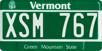 VT license plate XSM767