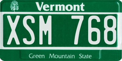 VT license plate XSM768