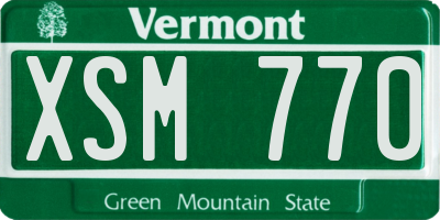 VT license plate XSM770