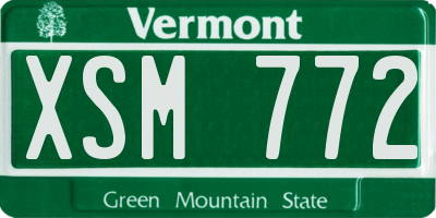 VT license plate XSM772