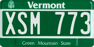 VT license plate XSM773