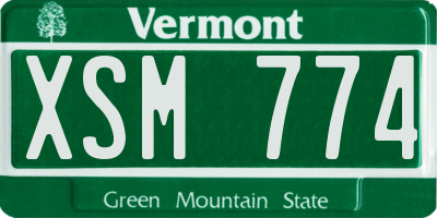 VT license plate XSM774