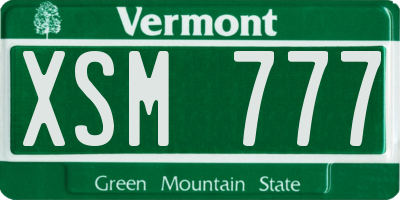 VT license plate XSM777