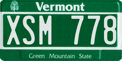 VT license plate XSM778