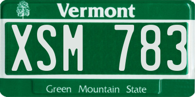VT license plate XSM783