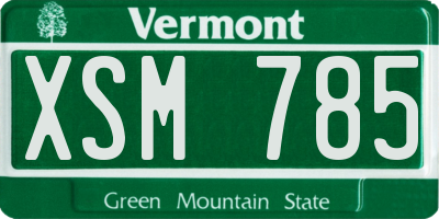 VT license plate XSM785