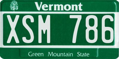 VT license plate XSM786