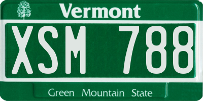 VT license plate XSM788