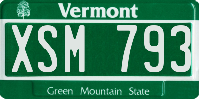 VT license plate XSM793