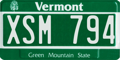 VT license plate XSM794