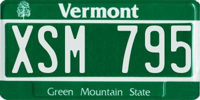 VT license plate XSM795