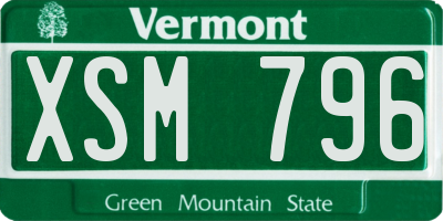 VT license plate XSM796