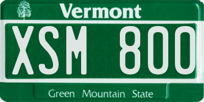 VT license plate XSM800