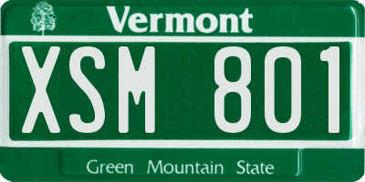 VT license plate XSM801