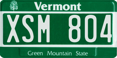 VT license plate XSM804