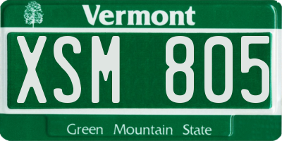 VT license plate XSM805