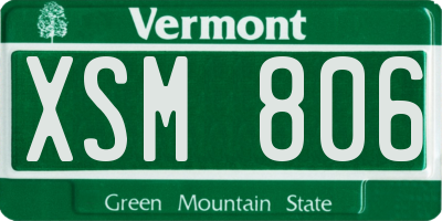 VT license plate XSM806
