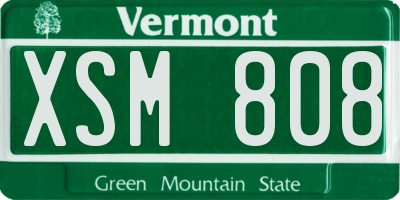 VT license plate XSM808