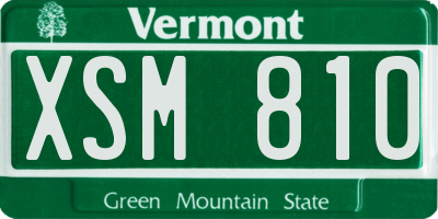 VT license plate XSM810