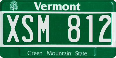 VT license plate XSM812