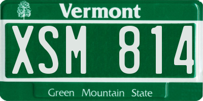 VT license plate XSM814