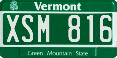 VT license plate XSM816