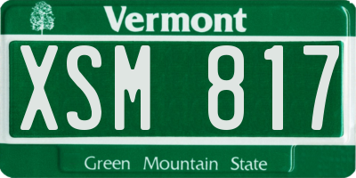 VT license plate XSM817