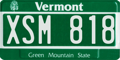 VT license plate XSM818