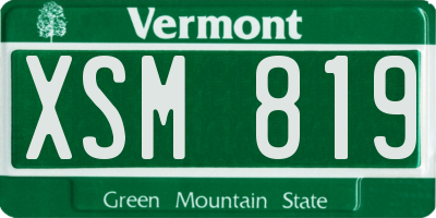 VT license plate XSM819