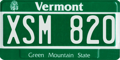 VT license plate XSM820