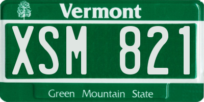 VT license plate XSM821
