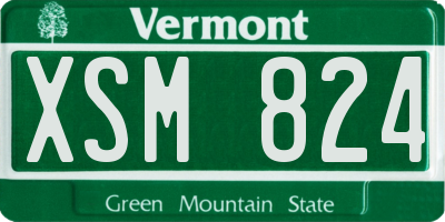 VT license plate XSM824