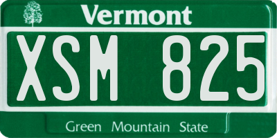 VT license plate XSM825