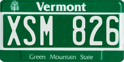VT license plate XSM826