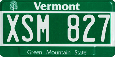 VT license plate XSM827