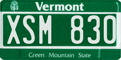 VT license plate XSM830