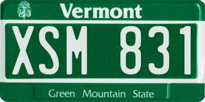 VT license plate XSM831