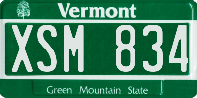 VT license plate XSM834