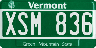 VT license plate XSM836