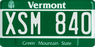 VT license plate XSM840