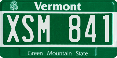 VT license plate XSM841