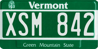 VT license plate XSM842