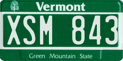 VT license plate XSM843