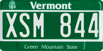 VT license plate XSM844