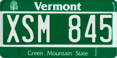 VT license plate XSM845